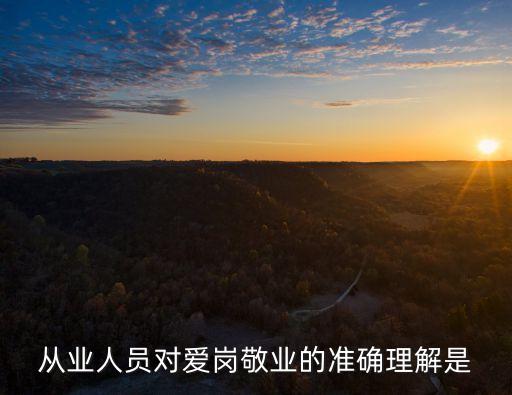 從業(yè)人員對愛崗敬業(yè)的準(zhǔn)確理解是