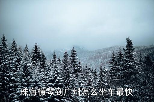珠海橫琴到廣州怎么坐車最快