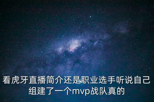 mvp戰隊，看虎牙直播簡介還是職業選手聽說自己組建了一個mvp戰隊真的