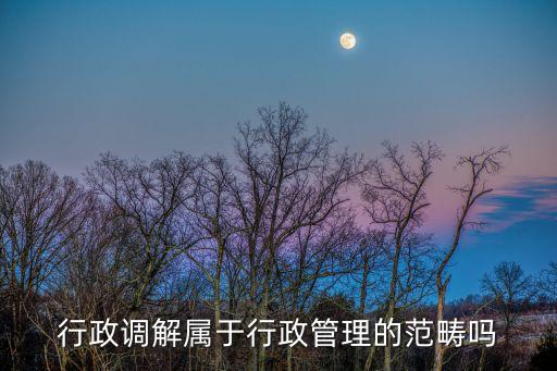 行政調解，行政調解是具體行政行為嗎