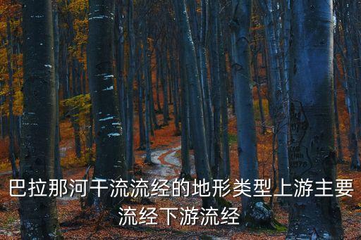 巴拉那河干流流經的地形類型上游主要流經下游流經