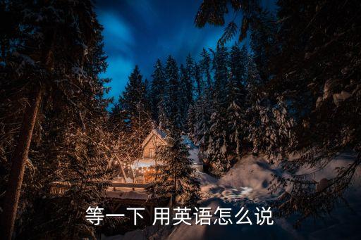 等一下 用英語怎么說