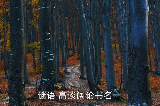 謎語 高談闊論書名一