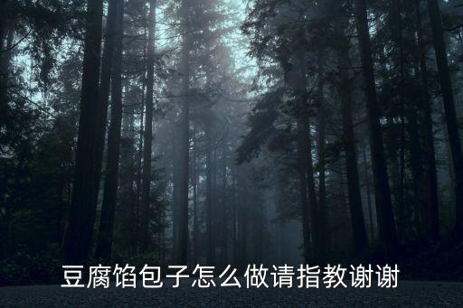豆腐餡包子，豆腐餡包子怎么做請指教謝謝
