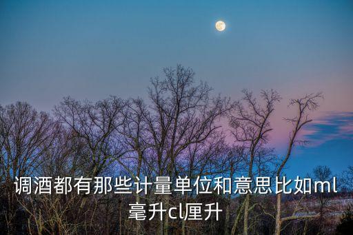 調(diào)酒都有那些計(jì)量單位和意思比如ml毫升cl厘升