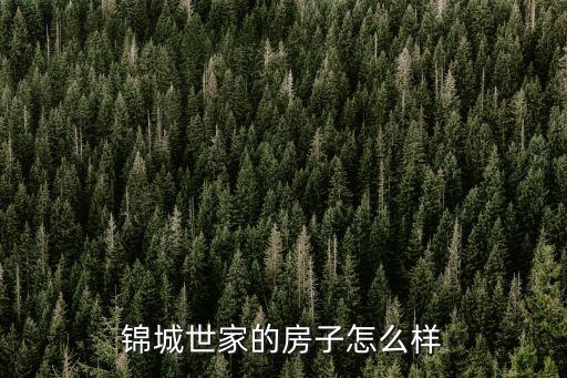 錦城世家的房子怎么樣