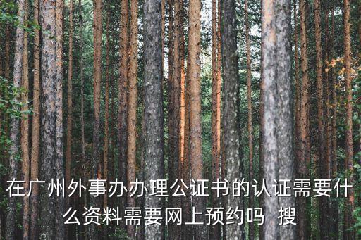 在廣州外事辦辦理公證書的認證需要什么資料需要網上預約嗎  搜