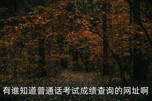 普通話考試網，有誰知道普通話考試成績查詢的網址啊