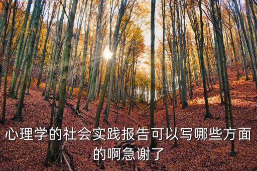 心理學的社會實踐報告可以寫哪些方面的啊急謝了