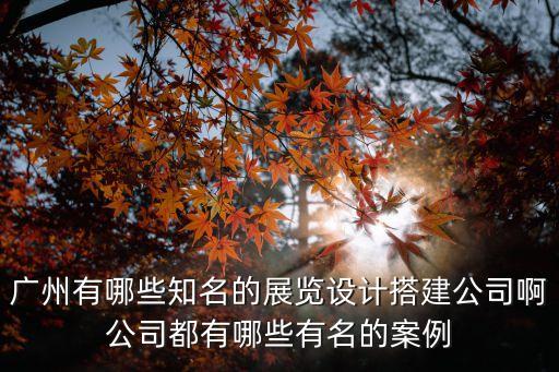 廣州有哪些知名的展覽設(shè)計(jì)搭建公司啊公司都有哪些有名的案例