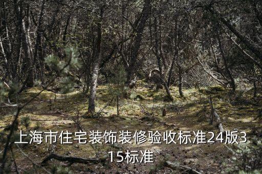 上海市住宅裝飾裝修驗收標準24版315標準