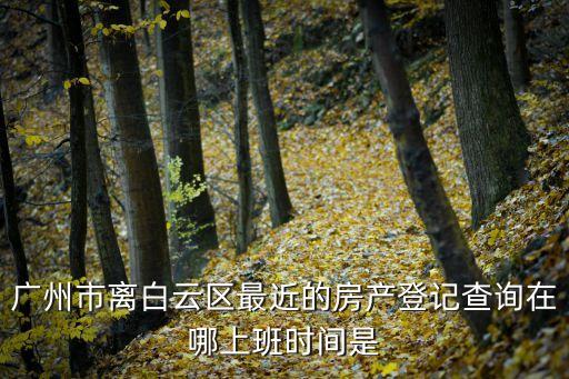 廣州市離白云區(qū)最近的房產(chǎn)登記查詢?cè)谀纳习鄷r(shí)間是