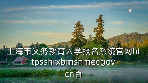 上海市義務教育入學報名系統官網httpsshrxbmshmecgovcn百