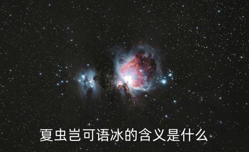 夏蟲(chóng)豈可語(yǔ)冰的含義是什么
