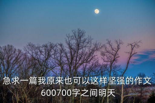 急求一篇我原來也可以這樣堅強的作文 600700字之間明天