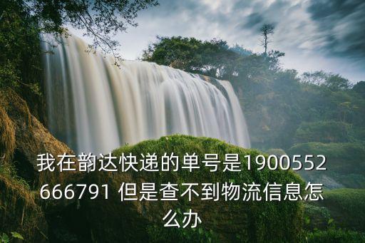 我在韻達快遞的單號是1900552666791 但是查不到物流信息怎么辦
