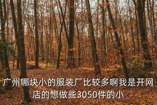 廣州小型服裝，廣州有哪些小服裝廠接訂單