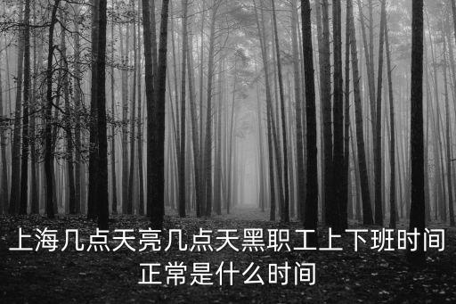 上海幾點天亮幾點天黑職工上下班時間正常是什么時間