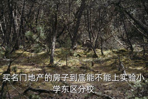 買名門地產的房子到底能不能上實驗小學東區分校