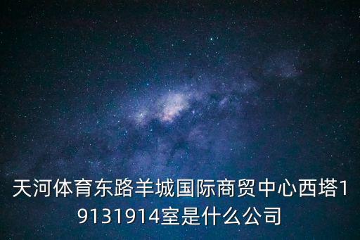 天河體育東路羊城國際商貿中心西塔19131914室是什么公司