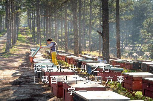  謎 蹤 樂  訣 別 之 后 二 十 載百 頭 千 頭 四 方 牽 字 一