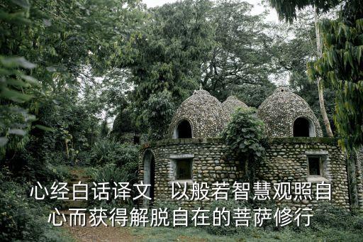 心經(jīng)白話譯文   以般若智慧觀照自心而獲得解脫自在的菩薩修行