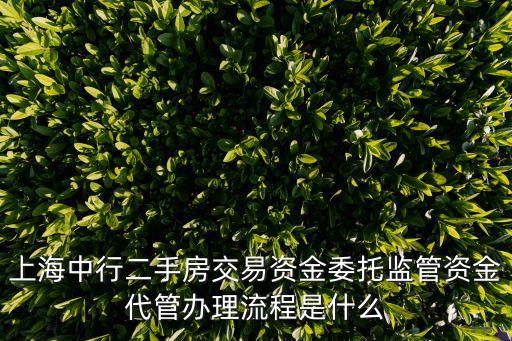 上海市存量房交易資金監(jiān)管，上海中行二手房交易資金委托監(jiān)管資金代管辦理流程是什么
