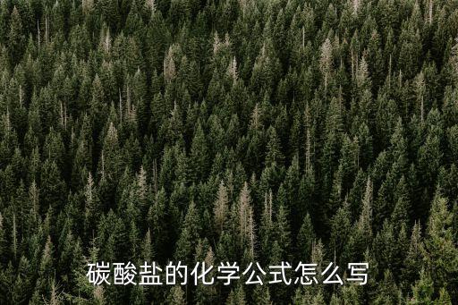 碳酸鹽化學式，碳酸鹽的化學公式怎么寫