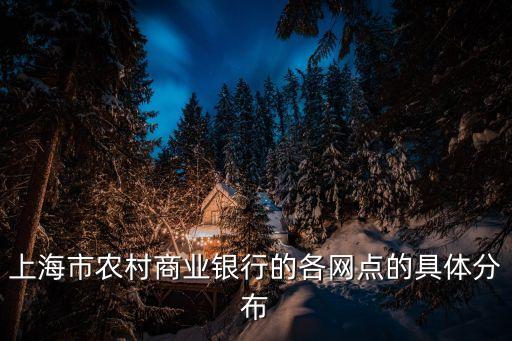 上海市農村商業銀行的各網點的具體分布