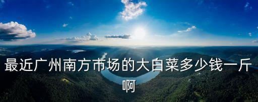 最近廣州南方市場的大白菜多少錢一斤啊