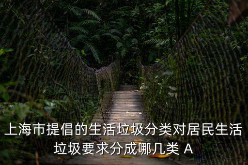 上海市提倡的生活垃圾分類對居民生活垃圾要求分成哪幾類 A