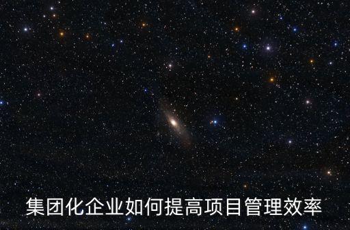 集團化企業如何提高項目管理效率