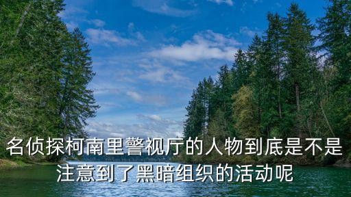 廣州大阪警車，名偵探柯南里警視廳的人物到底是不是注意到了黑暗組織的活動呢