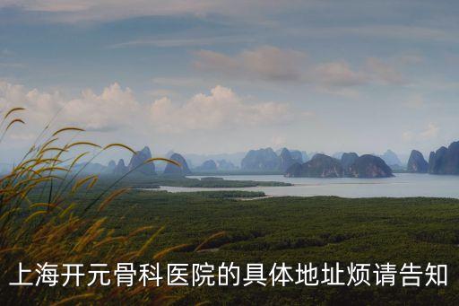 上海市鳳溪鎮(zhèn)附近有沒(méi)有骨科醫(yī)院，上海開(kāi)元骨科醫(yī)院的具體地址煩請(qǐng)告知