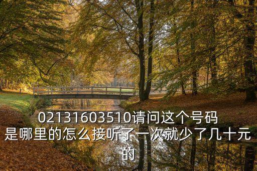 02131603510請問這個號碼是哪里的怎么接聽了一次就少了幾十元的