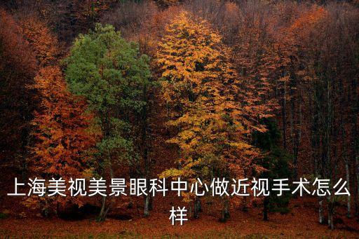 上海市美視美景眼科中心，上海最好的眼科醫院