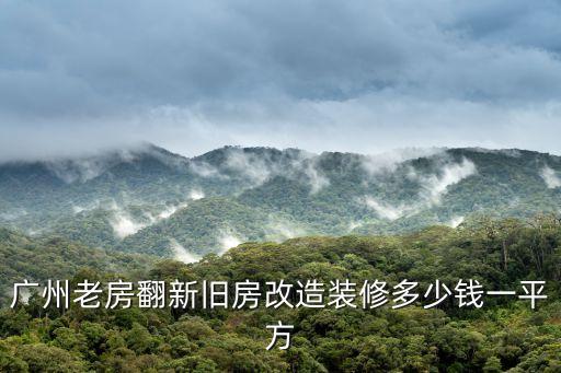 廣州老房翻新舊房改造裝修多少錢一平方