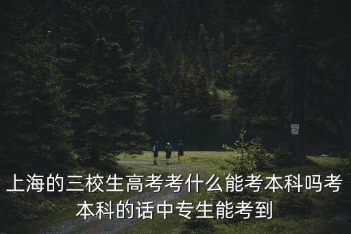 上海市1999年三校生高考，上海的三校生高考考什么能考本科嗎考本科的話中專生能考到