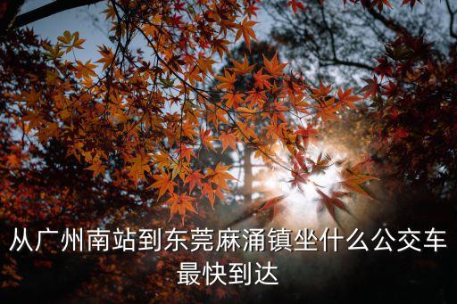 從廣州南站到東莞麻涌鎮(zhèn)坐什么公交車最快到達(dá)