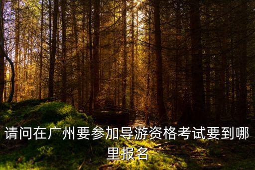 請問在廣州要參加導游資格考試要到哪里報名