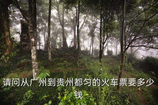 請(qǐng)問從廣州到貴州都勻的火車票要多少錢