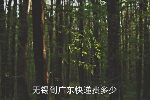 無錫到廣東快遞費多少