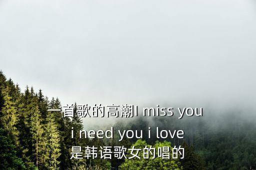 一首歌的高潮I miss you i need you i love是韓語歌女的唱的