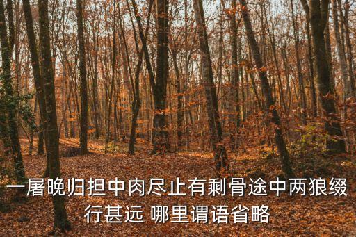 一屠晚歸，一屠晚歸擔(dān)中肉盡止有剩骨途中兩狼綴行甚遠(yuǎn) 哪里謂語省略