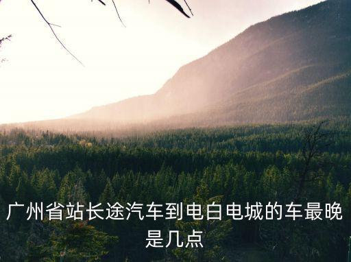 廣州省站長途汽車到電白電城的車最晚是幾點