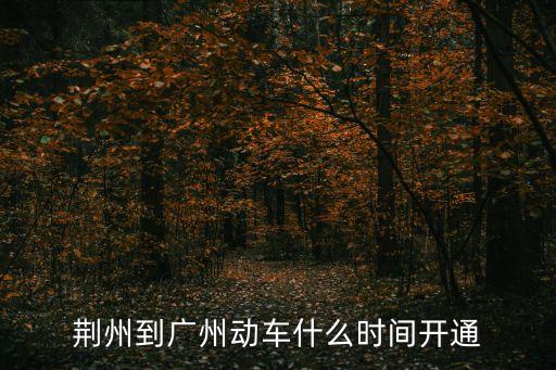 高鐵荊州到廣州什么時間開通，荊州到廣州動車什么時間開通