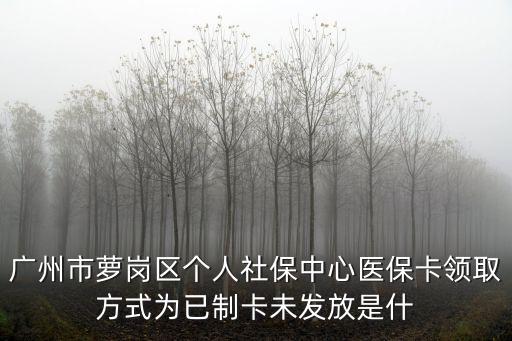 廣州市蘿崗區(qū)個人社保中心醫(yī)保卡領(lǐng)取方式為已制卡未發(fā)放是什