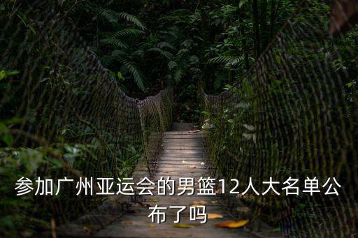 參加廣州亞運會的男籃12人大名單公布了嗎