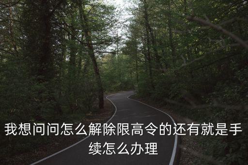 我想問(wèn)問(wèn)怎么解除限高令的還有就是手續(xù)怎么辦理