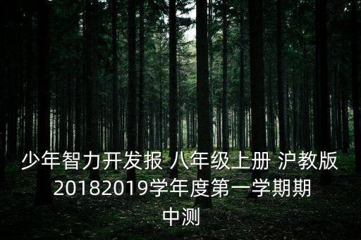 上海市普陀區(qū)數(shù)學期中模擬八上，少年智力開發(fā)報 八年級上冊 滬教版 20182019學年度第一學期期中測